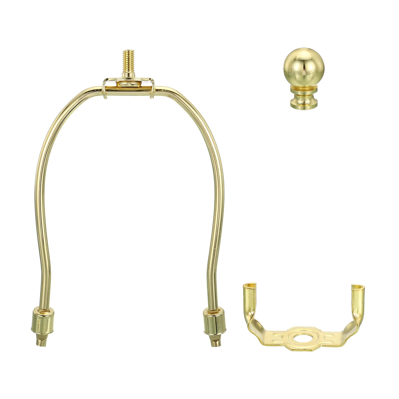 PATIKIL 5.5 Inch Lamp Harp Kit with Finial, 1 Set Detachable Shade Bracket Holder, DIY Lighting Accessories for Table Floor Lamps, Gold Tone