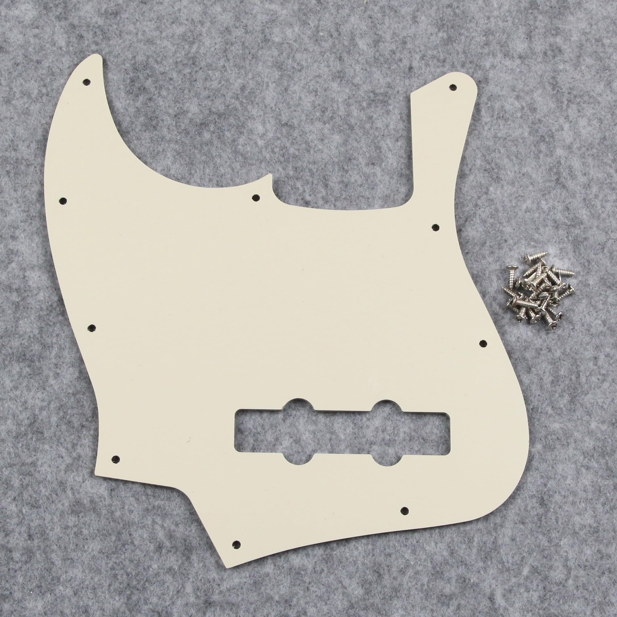 FLEOR 10 Hole J Bass Pickguard Scratch Plate Pick Guards for 4 Strings American/Mexican Standard J Bass Part, 4Ply Aged Pearl