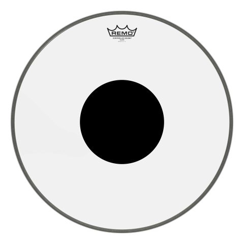 Remo CS-1318-10 18-Inch Controlled Sound Bass Drum Head, Black Dot On Top, Clear