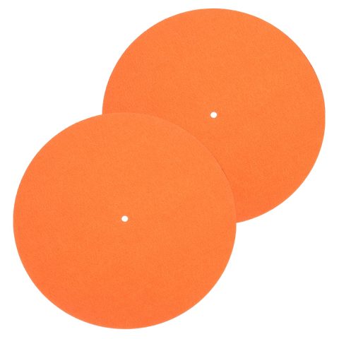 MECCANIXITY 2 Pcs Record Player Mat, 10 Inch Turntable Mat 3mm Felt Turntable Pad for Vinyl Record Player, Orange