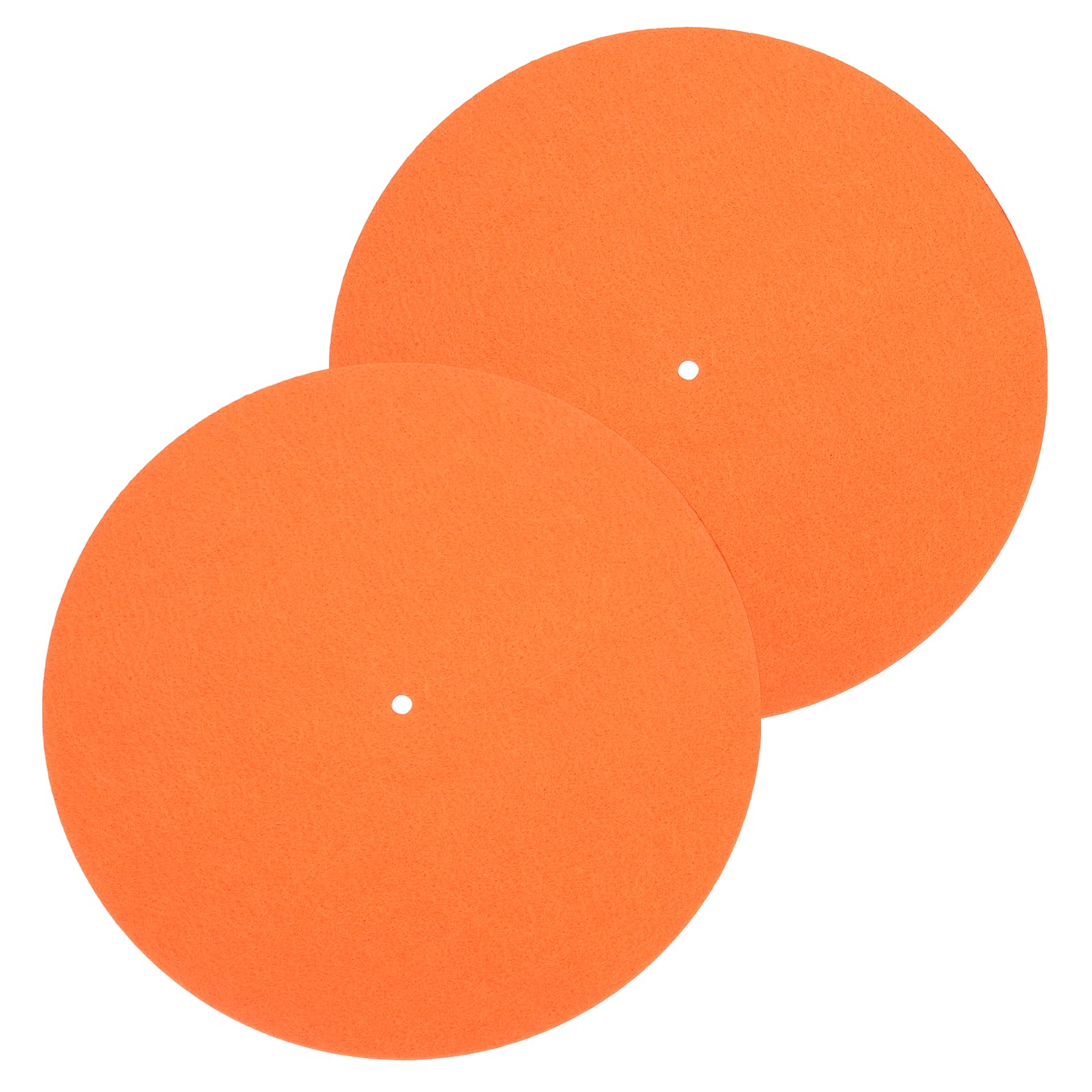 MECCANIXITY 2 Pcs Record Player Mat, 10 Inch Turntable Mat 3mm Felt Turntable Pad for Vinyl Record Player, Orange