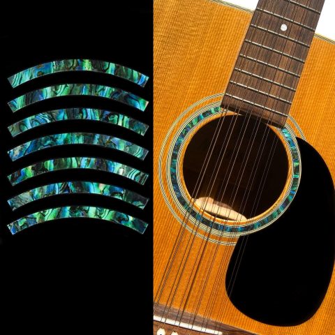 Inlay Stickers for Acoustic Guitars – Soundhole Rosette/Purfling – Stripe – Abalone Green