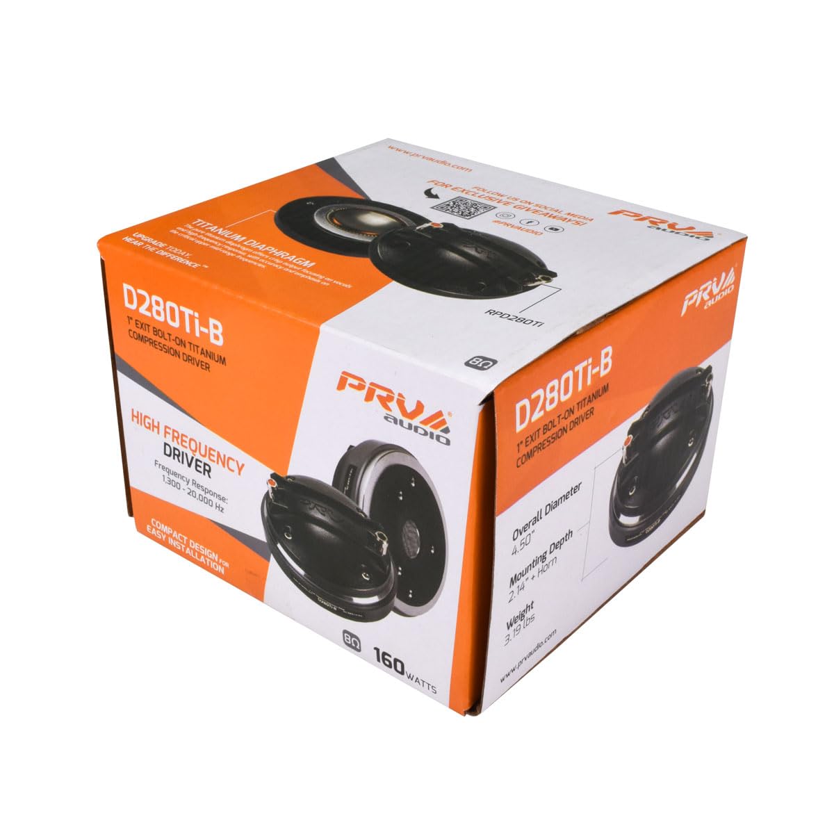 PRV AUDIO D280Ti-B 160 Watts 1″ Exit Bolt-On Horn 8 Ohm Pro Audio Compression Driver (Single)