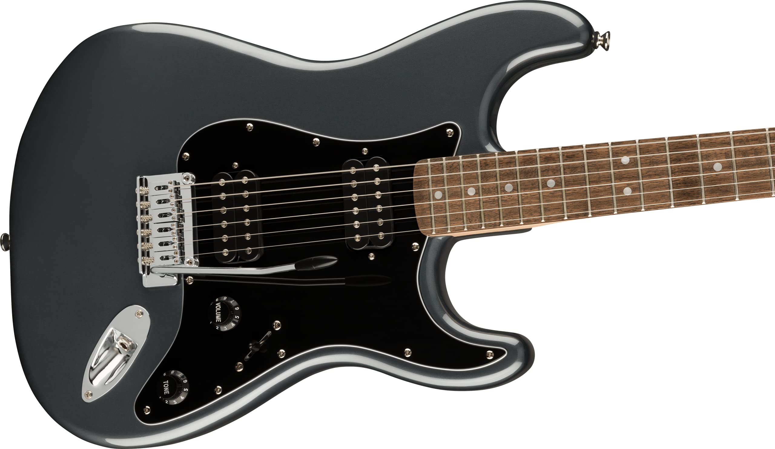 Fender Squier Affinity Series Stratocaster Electric Guitar, Charcoal Frost Metallic, Laurel Fingerboard