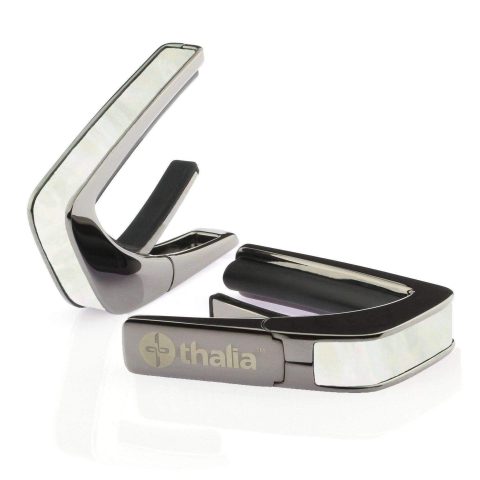 THALIA BLACK CHROME FINISH CAPO WITH WHITE MOTHER OF PEARL INLAY