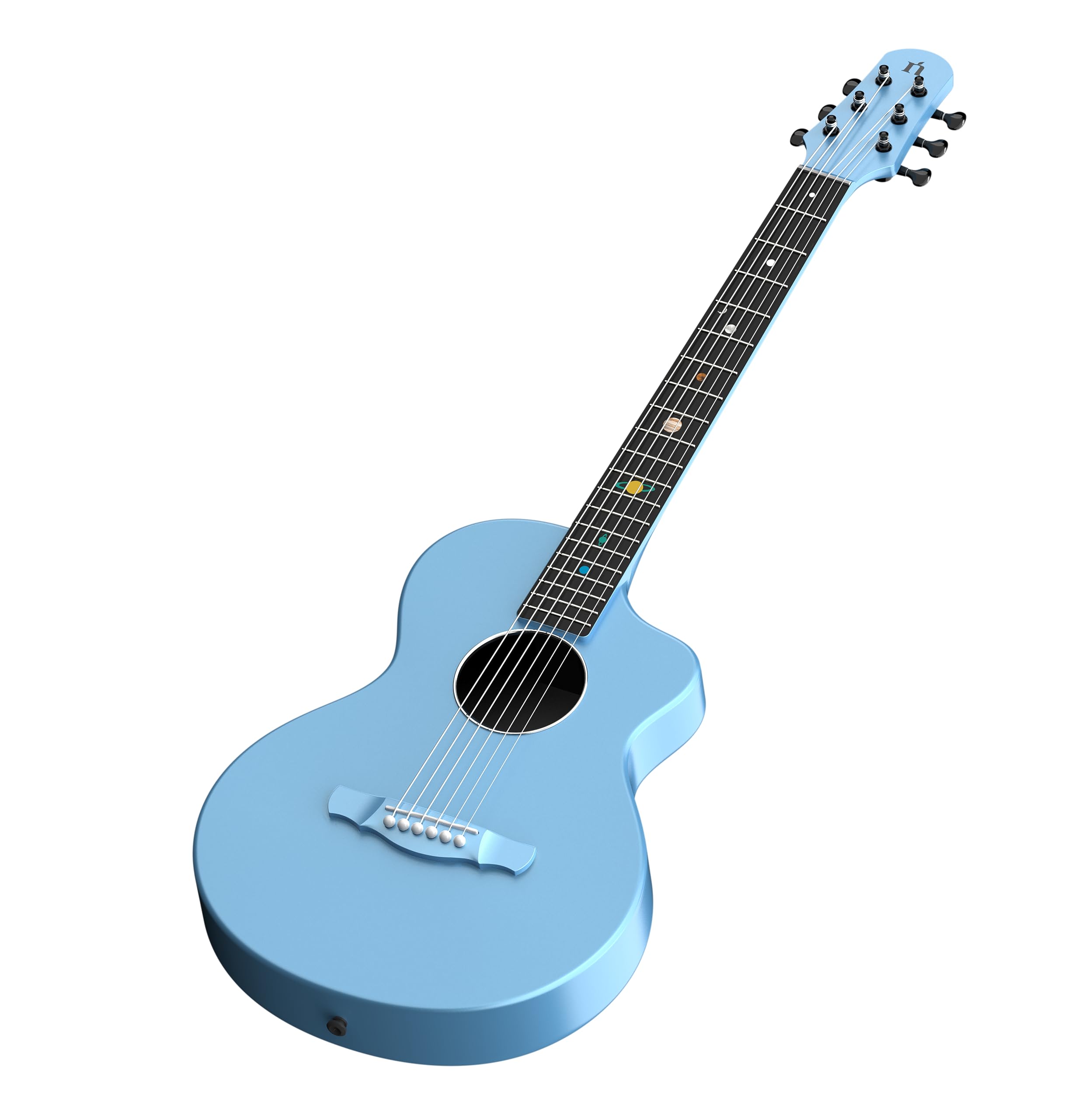 Natasha Carbon Fiber Acoustic Guitar, 38-inch Steel-string Guitarra,Durable 6-string Ultra-thin Guitar for Beginners (Blue)