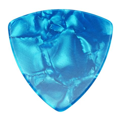 Exotic Plectrums Celluloid Light Blue Pearl Guitar Or Bass Pick – 0.46 mm Light Gauge – 346 Rounded Triangle Shape – 6 Pack, Celluloid-Light-Blue-Pearl-.46mm-346-6Pk