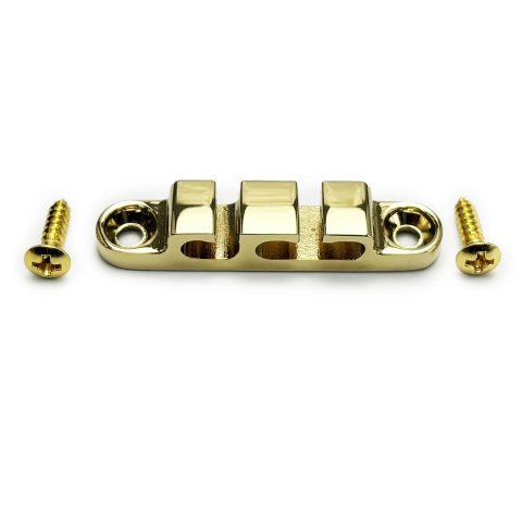 OVSAL Gold String Retainer Bass Head 3 String Retainer Bass Guitar String Tree Bass String Guide with Mounting Screws