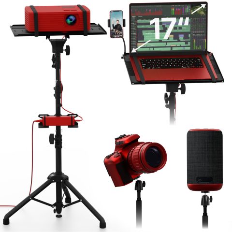 Projector Stand Tripod, Tall Floor Stand, Adjustable Height 27″ to 62″