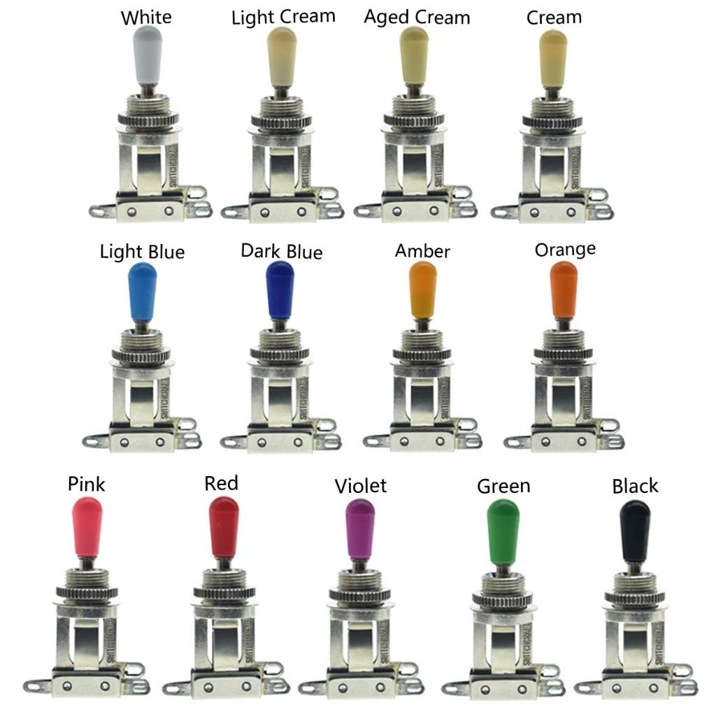 KAISH 10pcs American Thread 3 Way Toggle Switch Tip Switch Cap Knob for USA Les Paul Pickup Selector Switch/Switchcraft Switch Pink