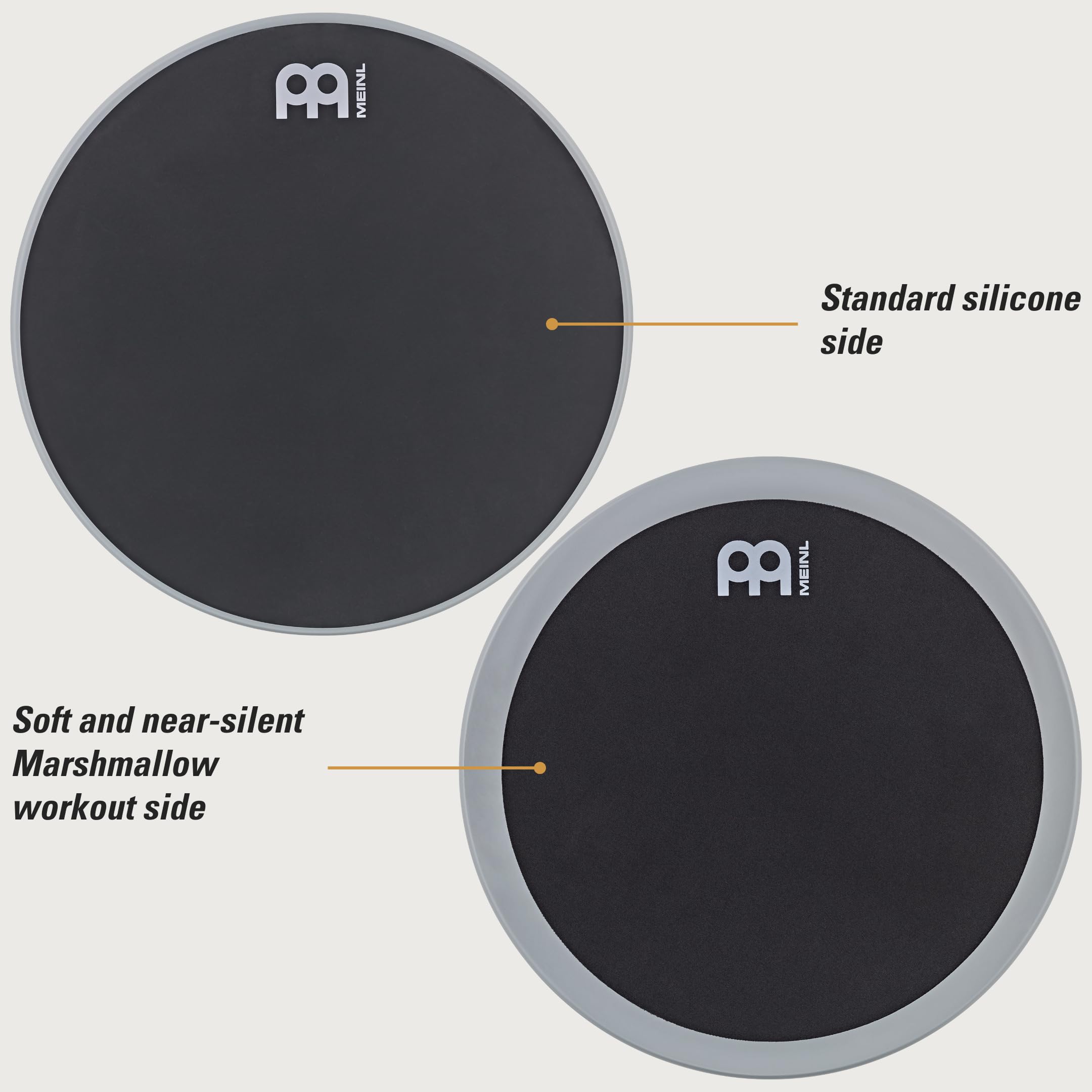 12″ Double Sided Drum Practice Pad, Standard Silicone/Silent Marshmallow