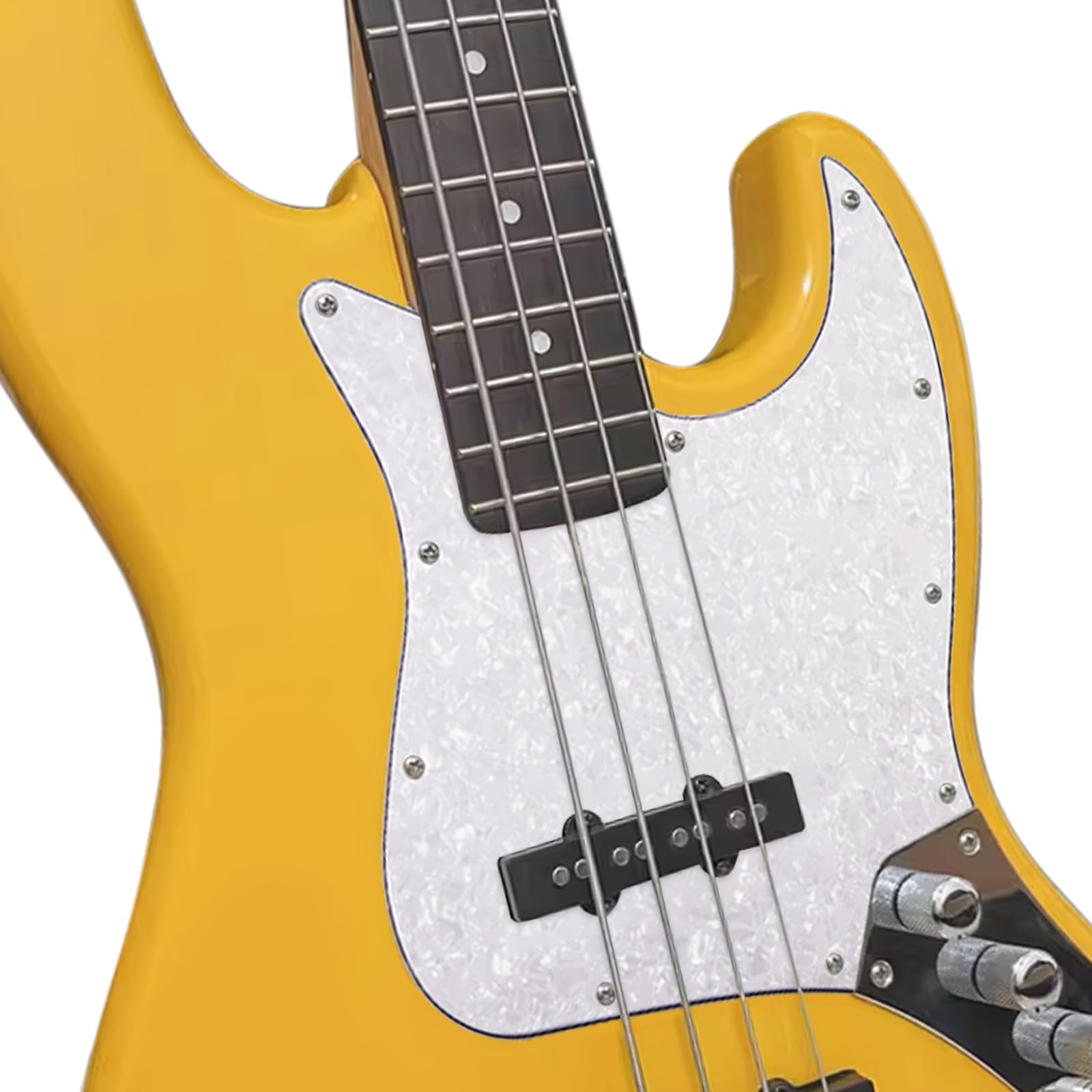 Phrilam 10-Hole Jazz Bass Pickguard for Fender 4 String, White Pearl 4Ply