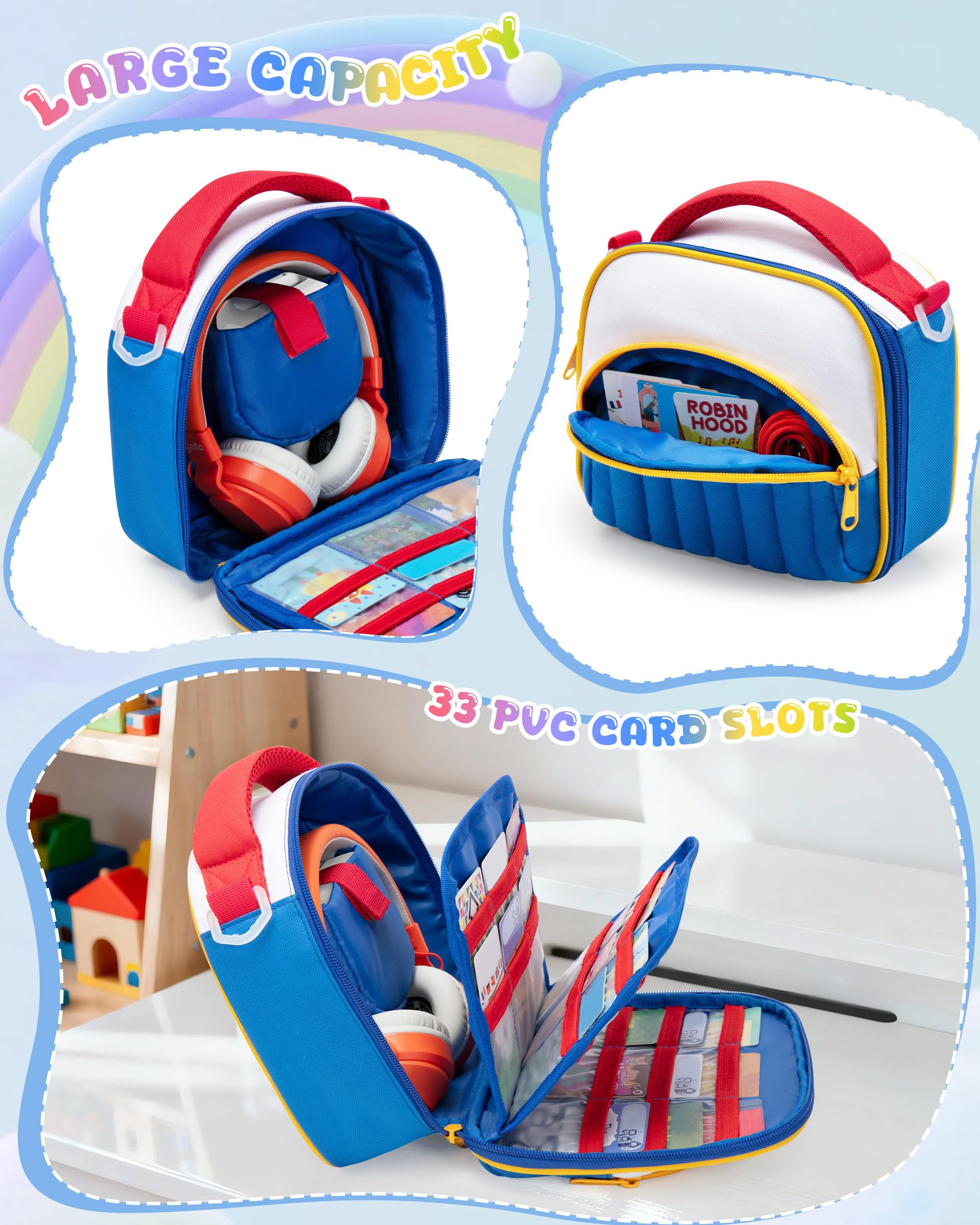 Marscamd Quilted Travel Case Compatible with Yoto Mini, with 33 Card Slots