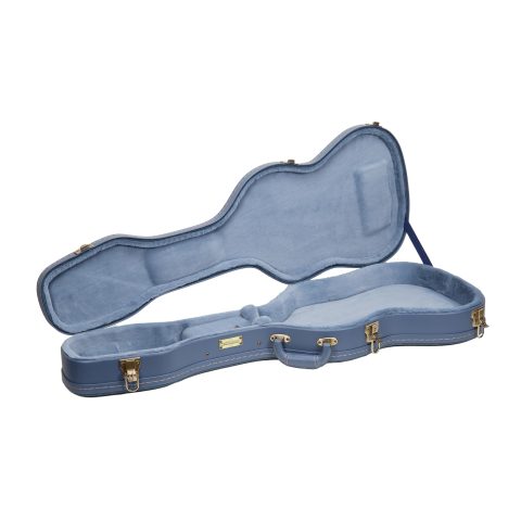 Crossrock Relief Series Electric Guitar Case for Telecaster & Stratocaster Style | Carved Smoke Blue Finish, Monochrome Blue Velvet Interior, Lock (CRW630STSB)