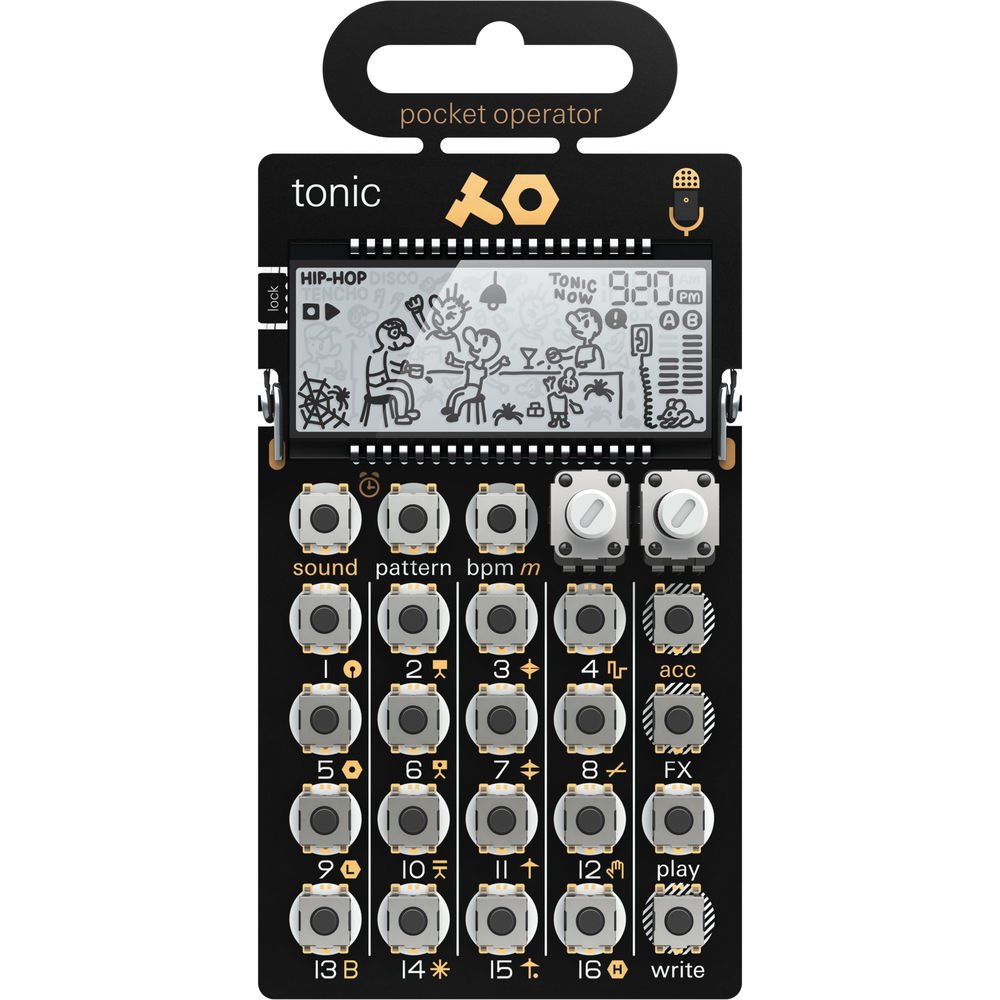 teenage engineering pocket operator PO-32 tonic, drum and percussion synthesizer and sequencer, unlimited sounds with microtonic through data transfer