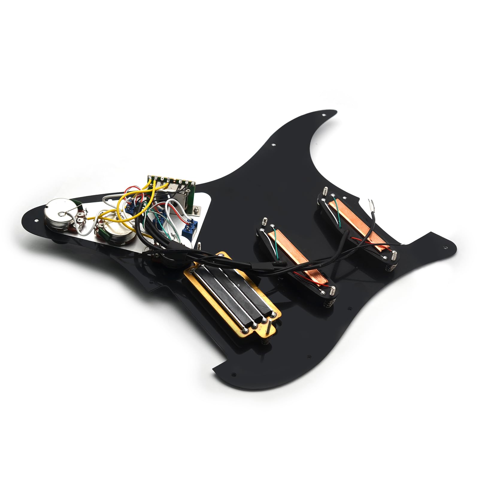 SSH-Coil Splitting Electric Guitar Pickguard Two Mini Humbucker + ONE 4 Coil Pickup High Output-(9K/9K/18K) Loaded Prewired Scratchplate (Abalone Pearl, SSH)