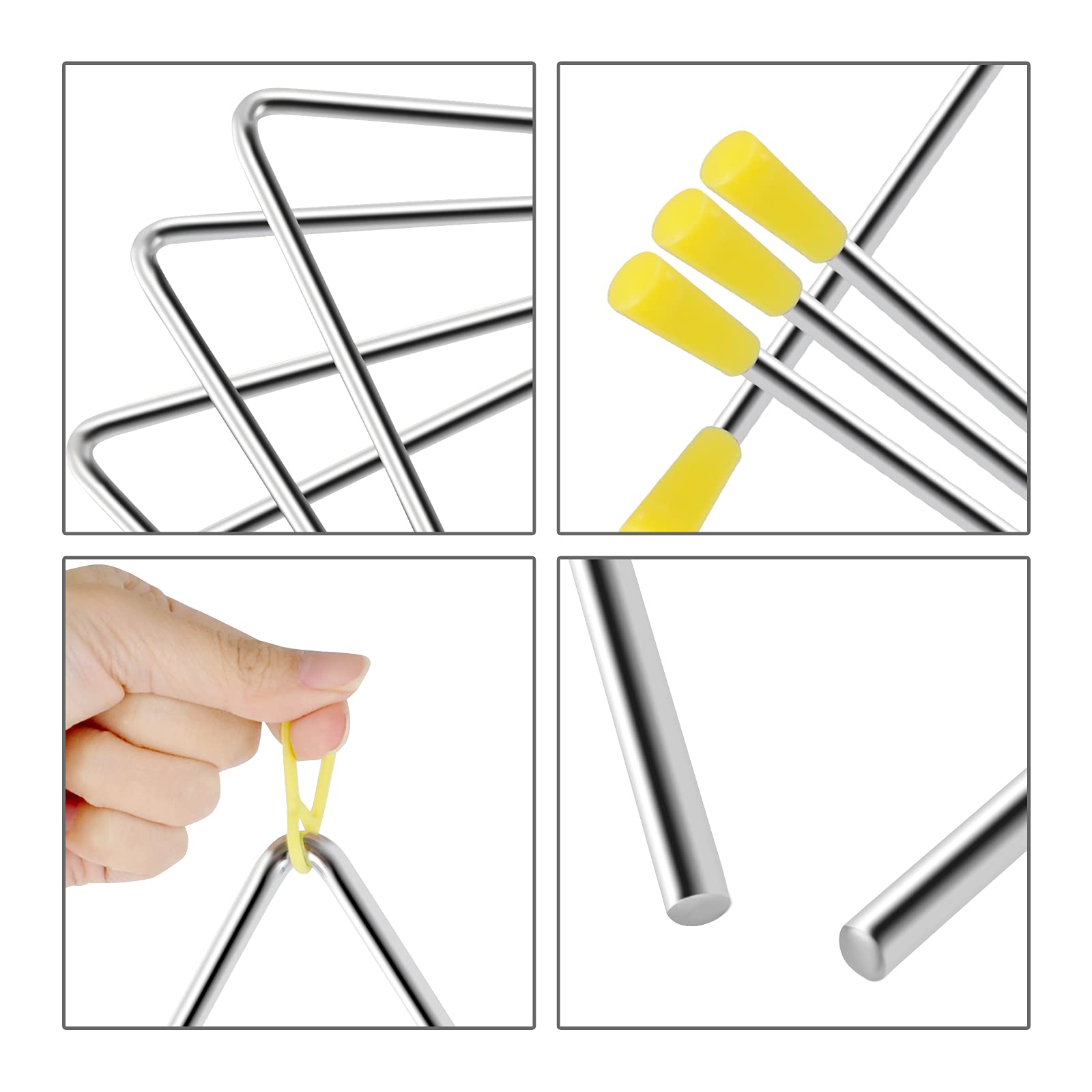EASTROCK Triangle Instrument Set 3 Packs 4 5 6 Inch with Striker