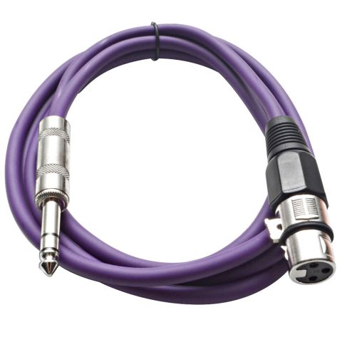 Seismic Audio – SATRXL-F6 – Purple 6′ XLR Female to 1/4″ TRS Patch Cable