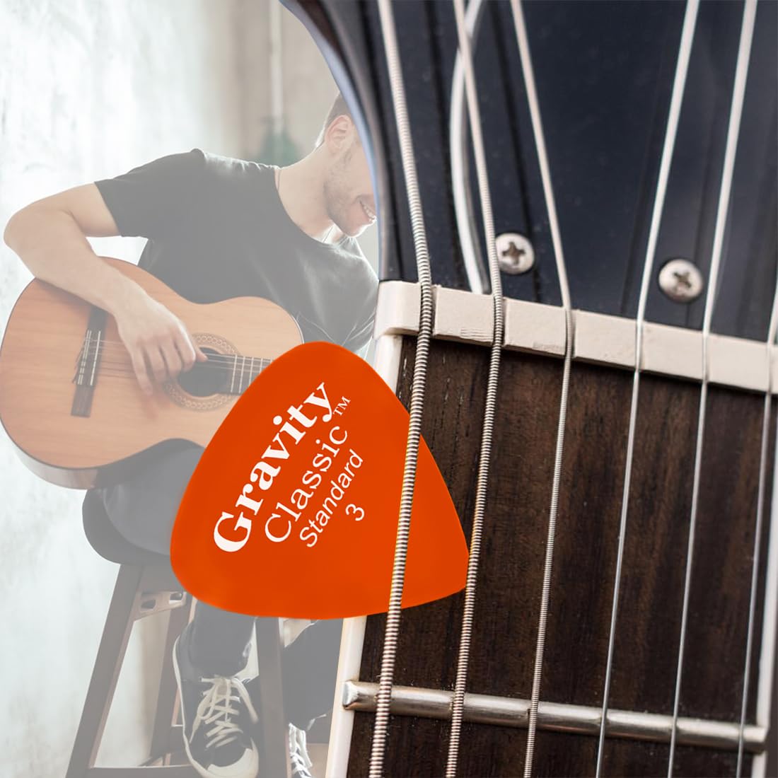 Gravity Picks Classic Guitar Pick – 3.0mm Orange – Polished