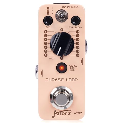 AITONE Guitar Looper Pedal, 48 Memory Slots, Auto Record, 24-Bit (AT-07)