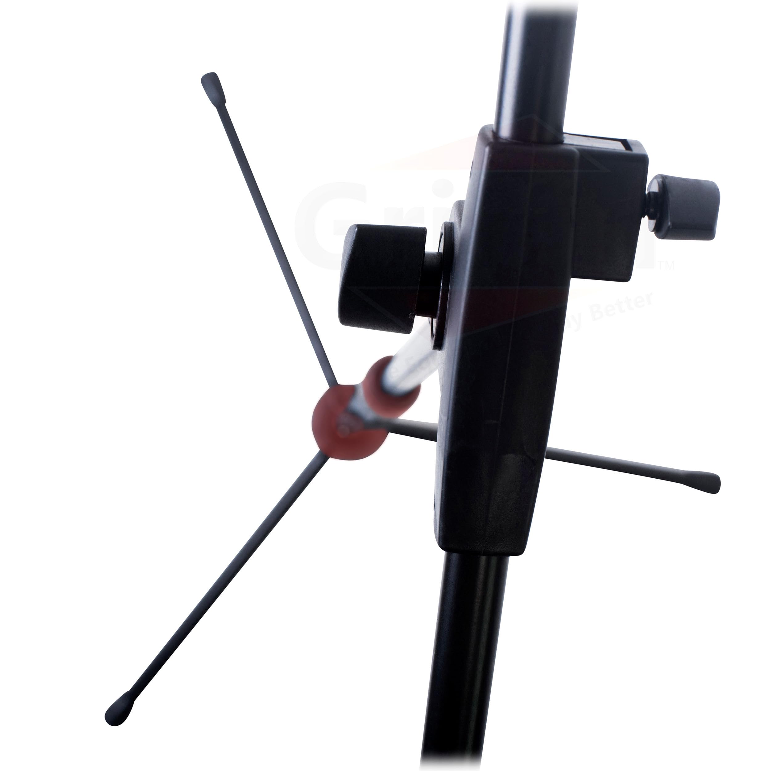 GRIFFIN Microphone Stand (StageLOCK Series) with Telescoping Boom Arm & Mic Clip – Tripod Leg Base, Collapsible Arm for Studio, DJ, Karaoke Use