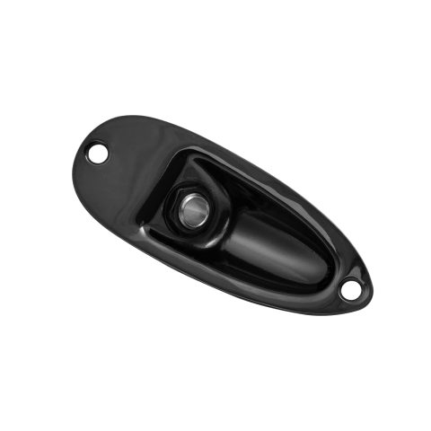 Cheerock Black Boat Style Guitar Jack Plate with Screws for Fender Strat