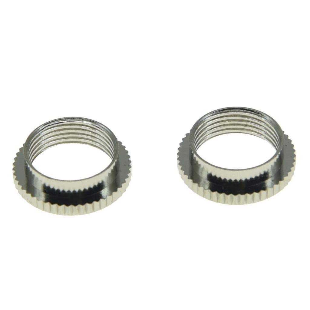 KAISH 2x American Fine Knurled Deep Nut Guitar Toggle Switch Nut Swtich Deep Nut for Les Paul Guitars with Switchcraft Switch Nickel