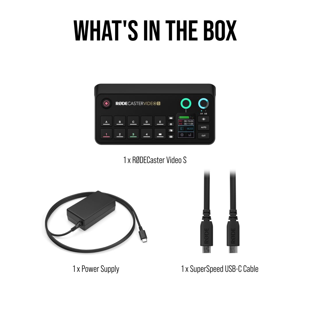 RØDE RØDECaster Video S – Podcast Video Switcher and Audio Interface –