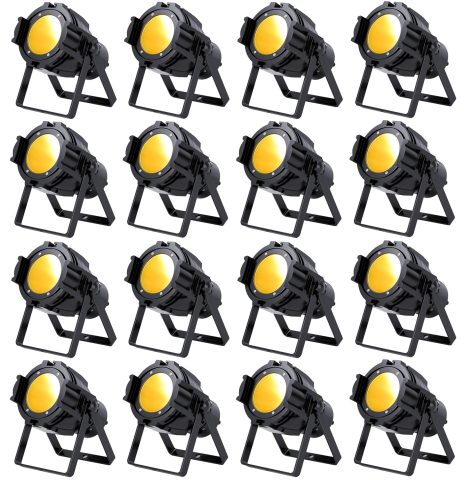 HOLDLAMP Spotlight COB 80W Stage Light Par Lights Party Warm & Cold White Professional DMX Spotlights Portable Strobe Party Light for Church, Concert, Wedding, Theater – 16Packs