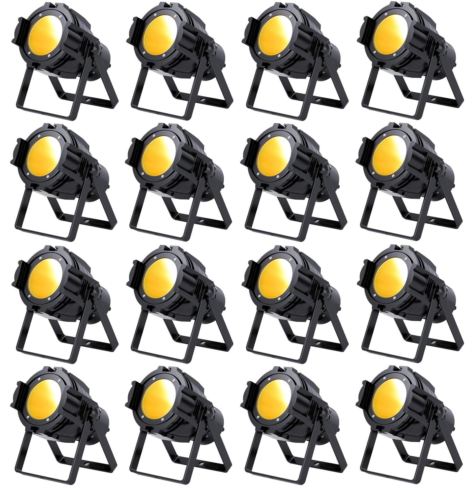 HOLDLAMP Spotlight COB 80W Stage Light Par Lights Party Warm & Cold White Professional DMX Spotlights Portable Strobe Party Light for Church, Concert, Wedding, Theater – 16Packs