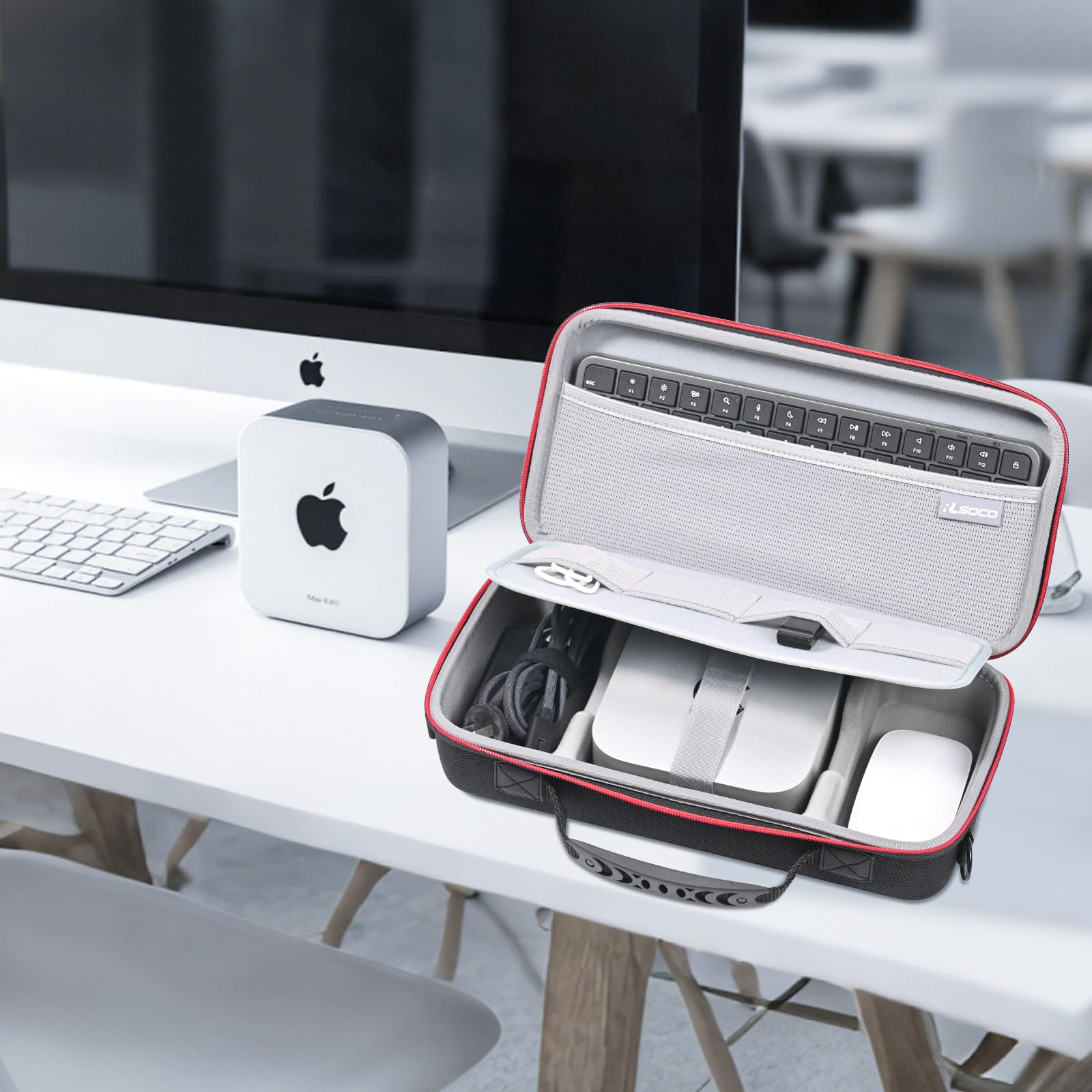RLSOCO Hard Case for Apple 2026 Mac mini M5/2024 Mac mini M4/M4 Pro – Suitable for Set Accessories:Adapters,Magic Mouse and Magic Keyboard with Non-Number and More (Case Only)