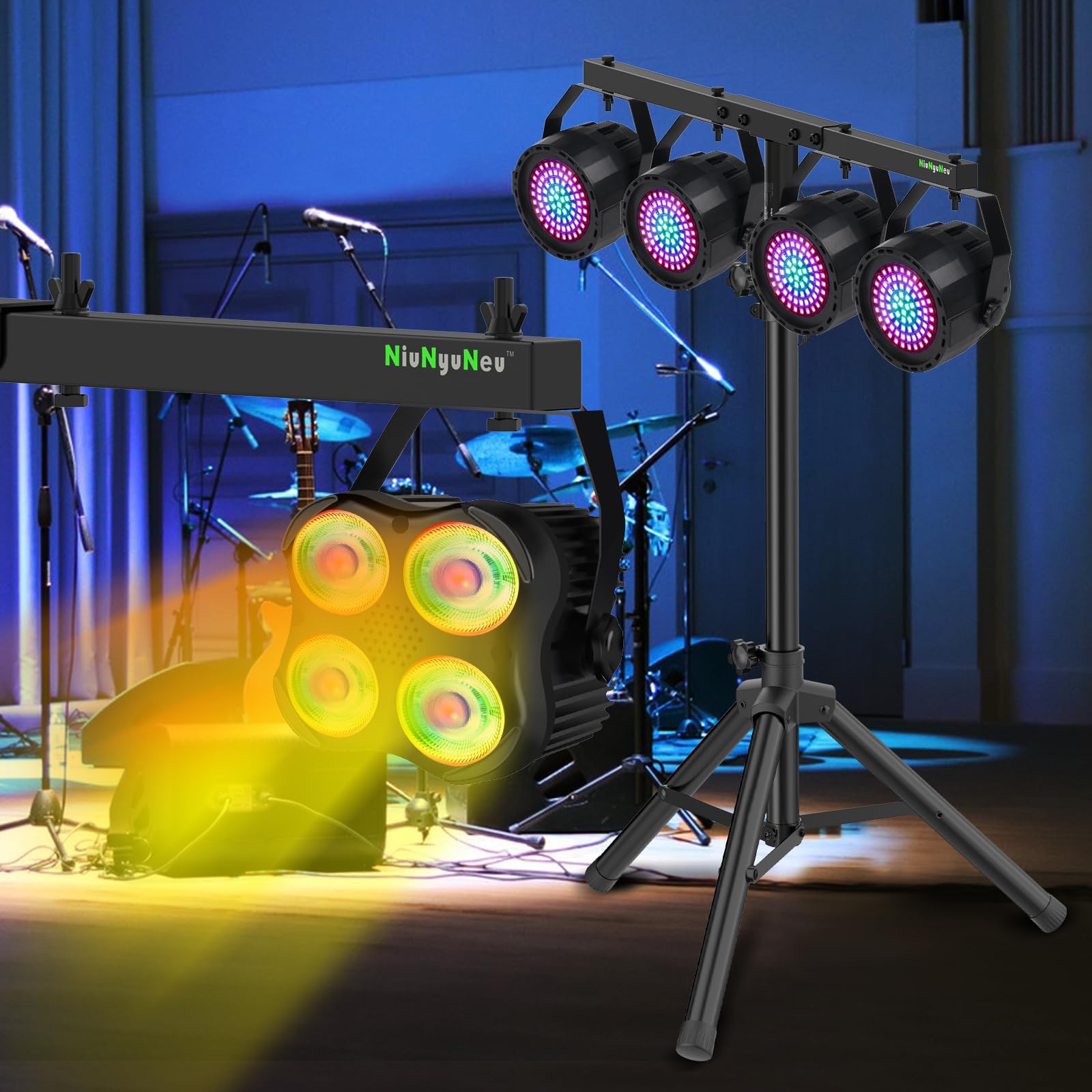 NiuNyuNeu DJ Light T-Bar Extension Cross Bar Mount for Tripod Stand, 2-Pack
