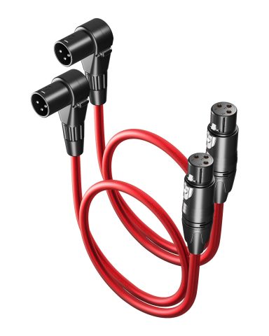 VANDESAIL XLR Cables 50ft Right Angle XLR Microphone Cable 2 Pack Male to Straight Female Mic Cord 3 Pin for Speakers Audio Interface Pro Camcorders DSLR Video Cameras Recording Red