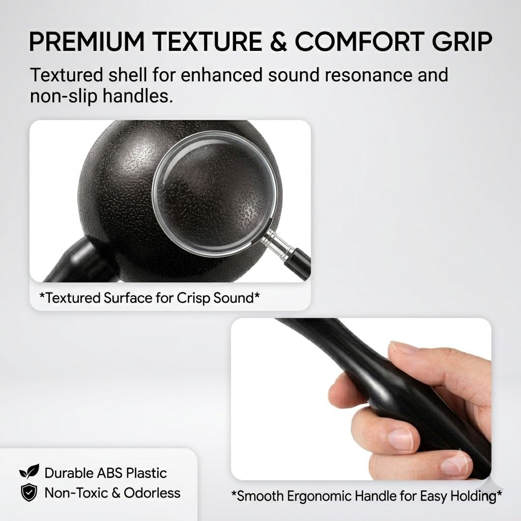 HILAZA Extra Loud Maracas, 8 Inch, Set of 2, Black