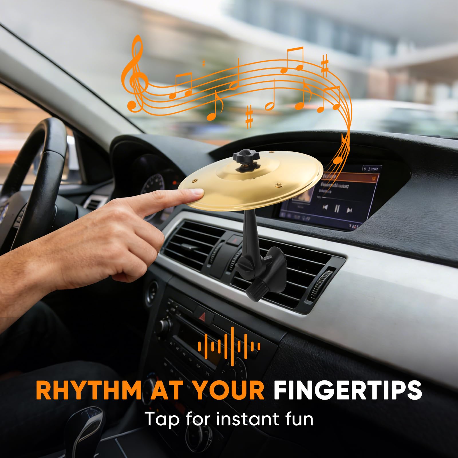 Ubblove Car Cymbal Mini Drum: Fun Dash Air Vent Music Gift for Rock Drummer