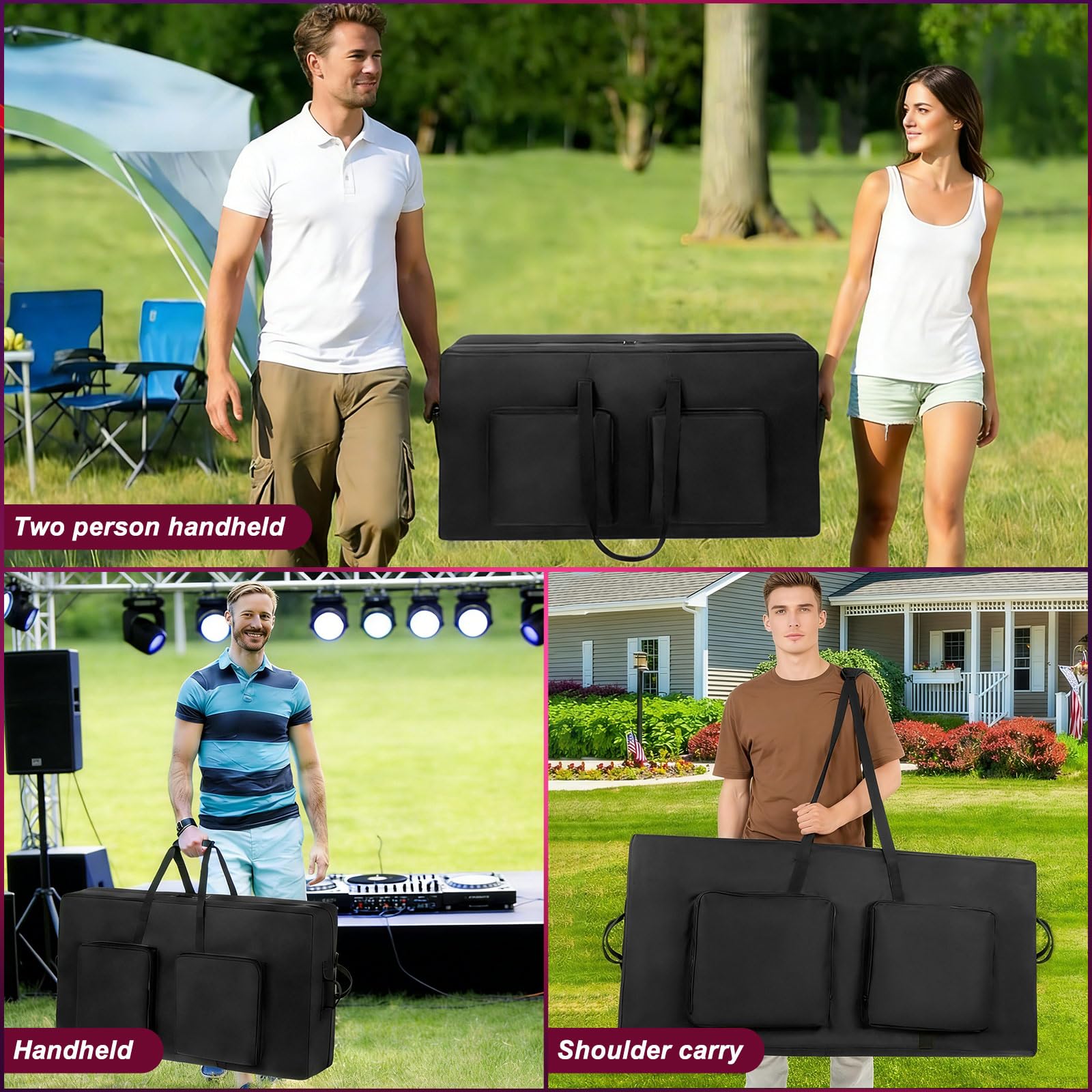 Heavy Duty Water-Resistant DJ Facade Booth Carrying Bag 48″Lx5.5″Wx23.6″H