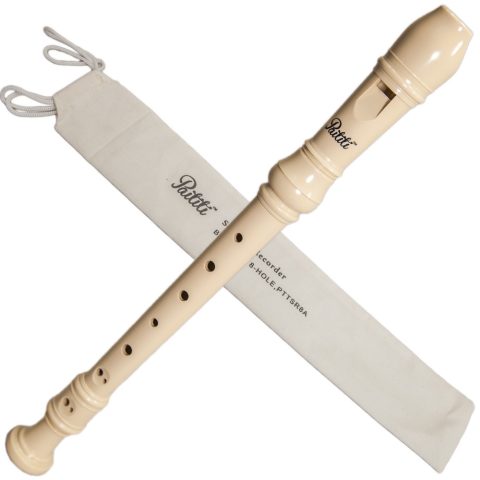 Paititi Soprano Recorder 8-Hole With Cleaning Rod + Carrying Bag, Transparent Yellow Color, Key of C