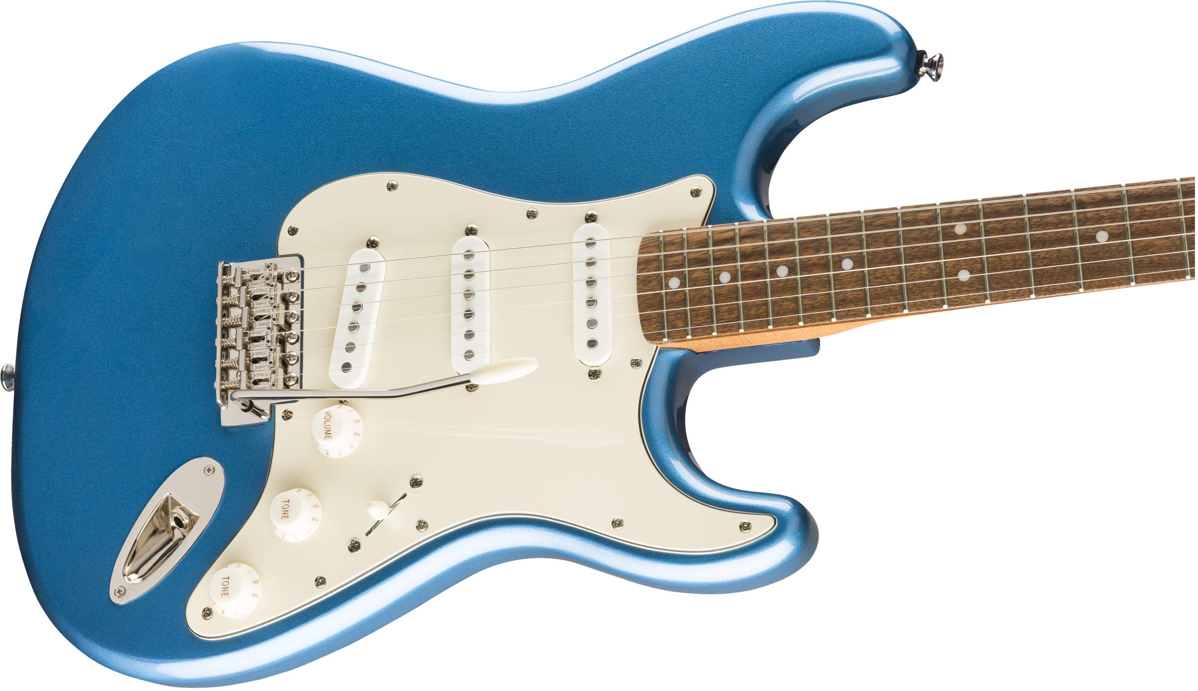 Fender 0374010502 Squier Classic Vibe 60s Stratocaster Electric Guitar, with 2-Year Warranty, Lake Placid Blue, Laurel Fingerboard