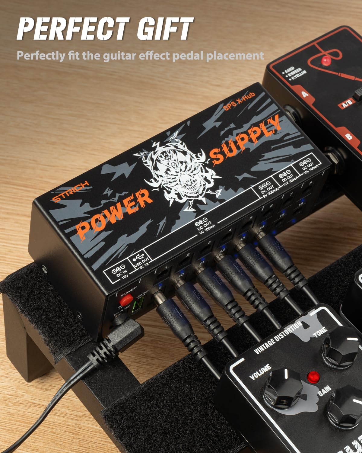 STRICH SPS X-Hub Guitar Pedal Power Supply, 16 Outputs, 9V/12V/18V