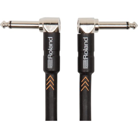 Roland Black Series Instrument Cable, Angled/Angled 1/4-Inch Jack, 6-Inch (Pack of 2)