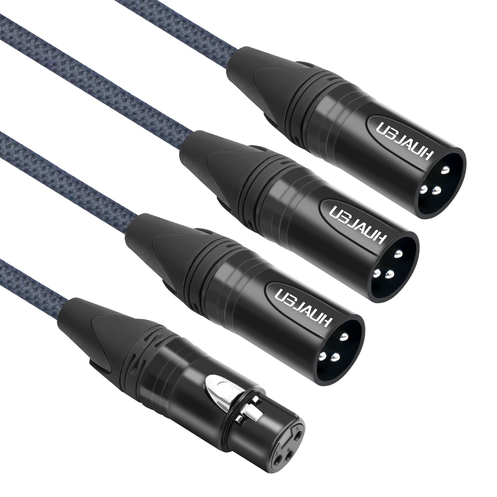HUALEU 5FT XLR 1 Female to 3 Male Y Splitter Cable,3 Way XLR Splitter Balance 1 Female to 3 Male Audio Cable for Mixer Microphone-One Microphone Connects 3 interfaces 1 Pack
