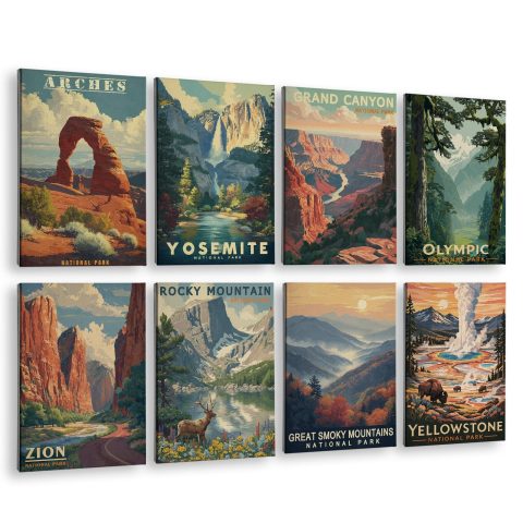 InSimSea Acoustic Art Wall Panels, Vintage Travel Wall Art, 48x32in