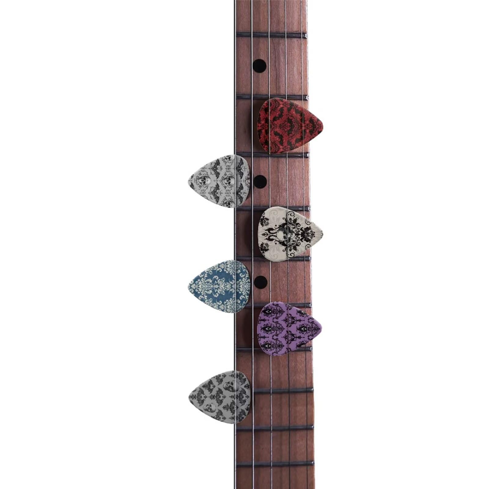 KEIAHUAN Gothic Skull Guitar Picks 6 Pack 0.96mm Unique Plectrum Set for Acoustic Guitar, Electric Guitar, Bass, Ukulele, Ideal Gift for Musicians