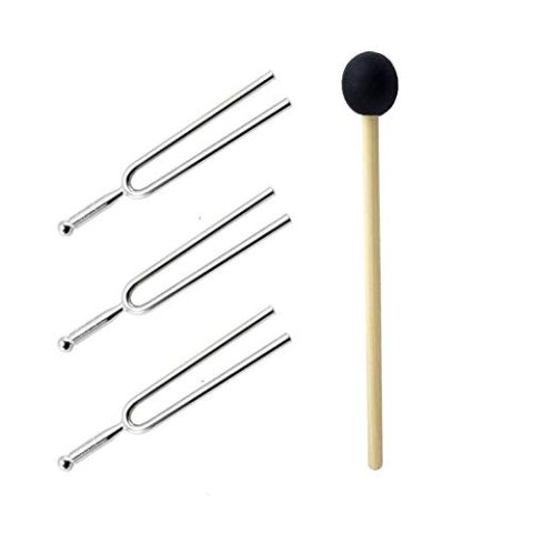 S-Mechanic Tuning Fork, 3 Pack A440Hz Tuning Fork – Standard A 440 Hz Violin Guitar Tuner Musical Instrument with Silicone Hammer