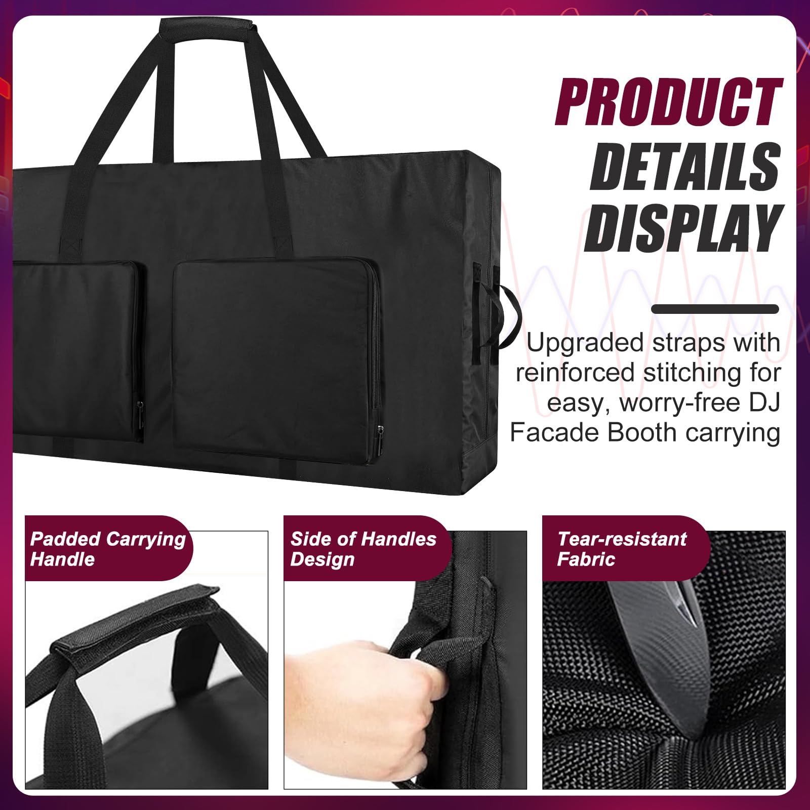 Heavy Duty Water-Resistant DJ Facade Booth Carrying Bag 48″Lx5.5″Wx23.6″H