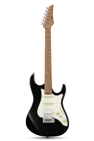 Donner 39 Inch Electric Guitar, DST-550 Solid Double-cut Poplar Body Electric Guitar for Intermediate & Pro Players, 7 Tone-switching Options & Tremolo Bridge, Bonus Bag- Black