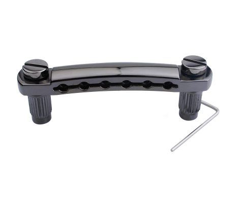 Guyker Guitar Tune-O-Matic Tailpiece Stop Bar with Studs – Bridges Parts Replacement for LP SG Style 6 String Electric Guitar (GS001, brown)