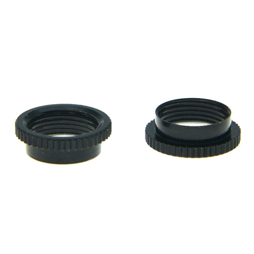 KAISH 2x American Fine Knurled Deep Nut Guitar Toggle Switch Nut Swtich Deep Nut for Les Paul Guitars with Switchcraft Switch Black