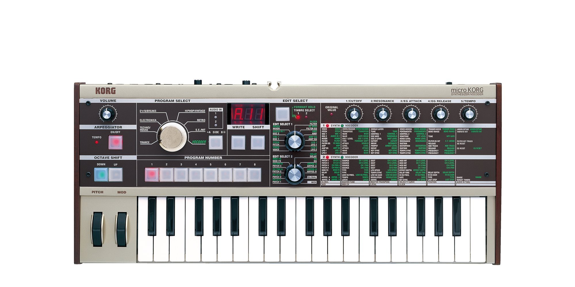 Korg microKORG Compact Analog Modeling Synthesizer w/ Vocoder Mini Mic