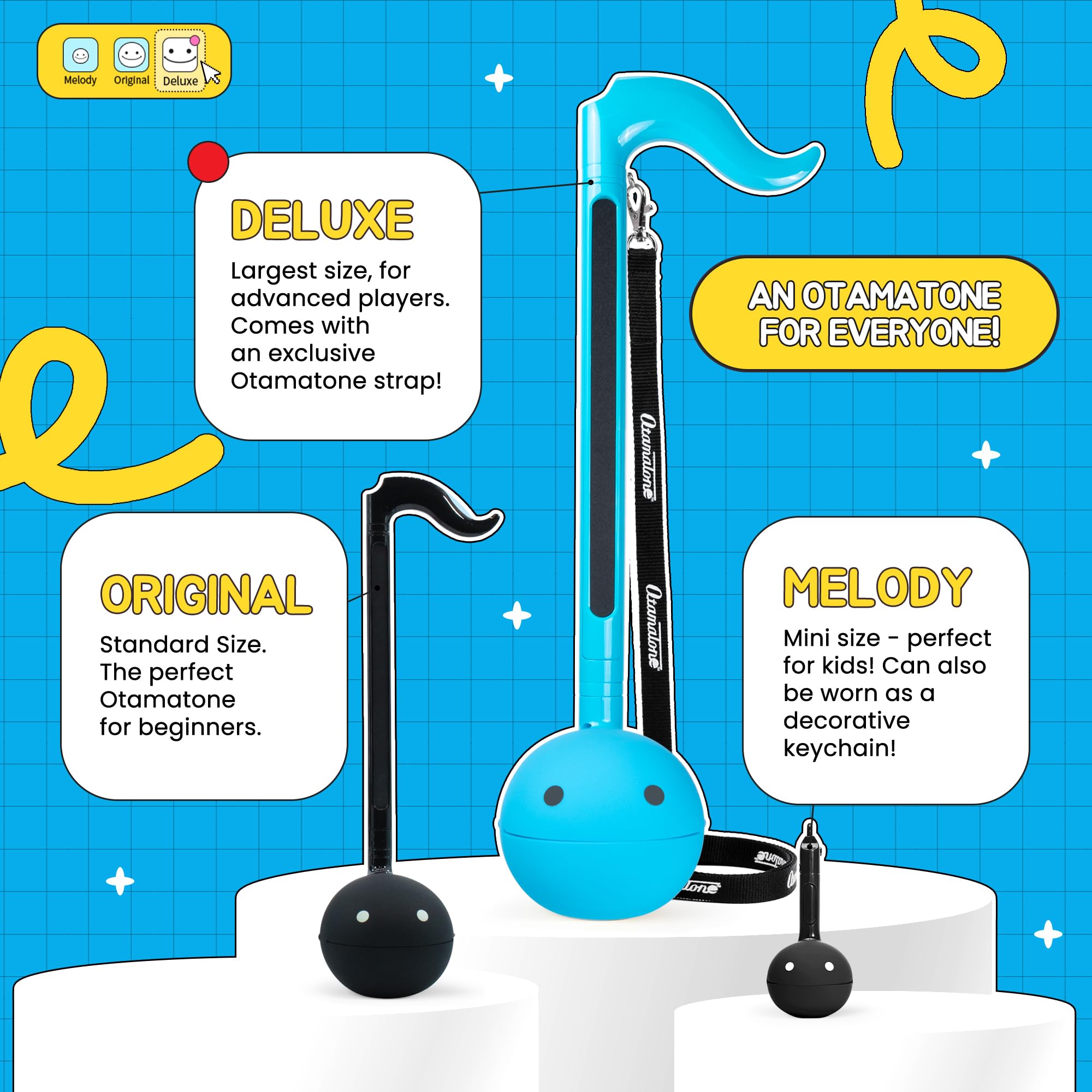 Otamatone Deluxe Japanese Electronic Synthesizer Musical Instrument – Blue